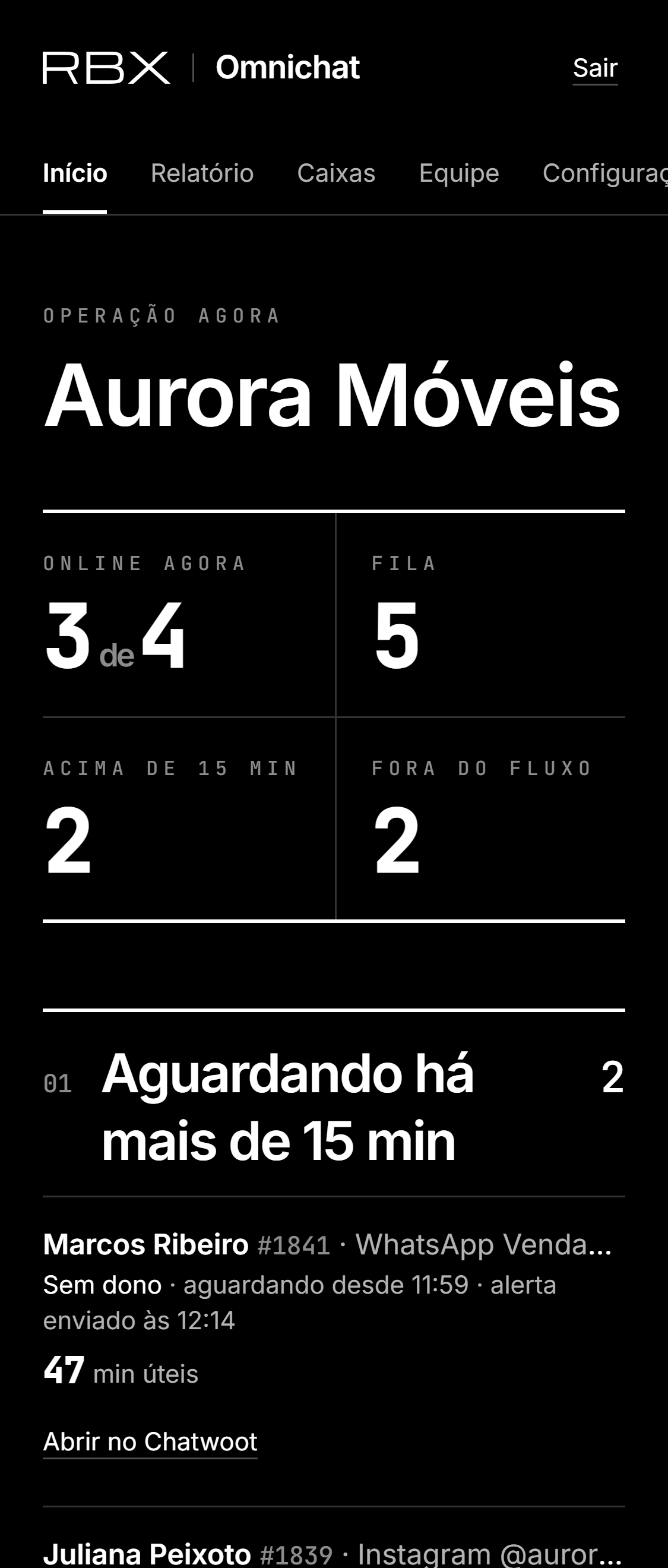 O Início também funciona no celular