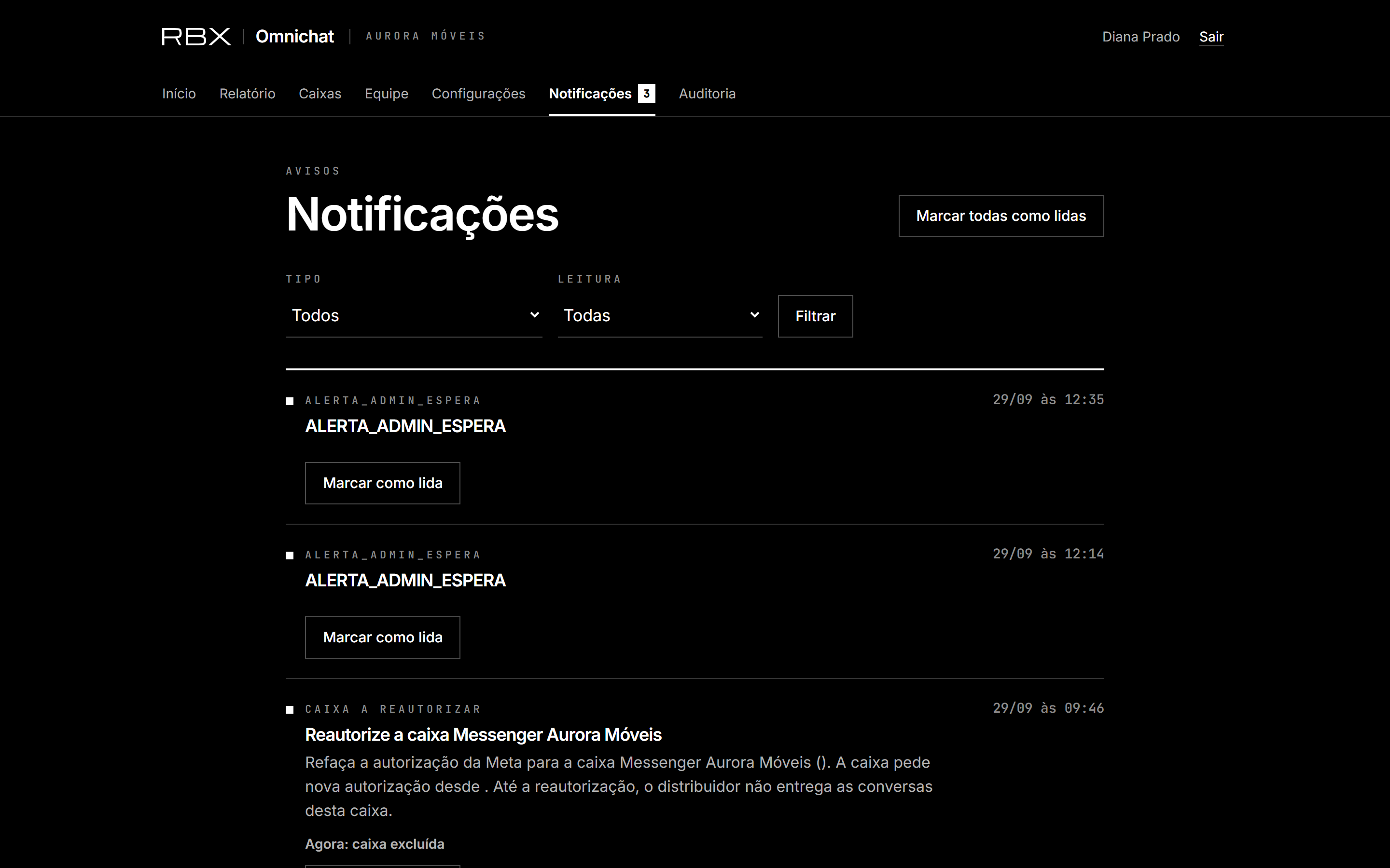 Notificações: o que ainda pede ação vem primeiro